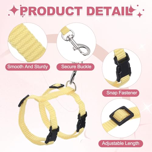 Rabbit Harness and Leash, Escape Proof Bunny Cat Leash Small Animal Harness Soft Adjustable Buckle(2Pcs, Beige) for Bunny Kitten Cats Puppies Walking Hiking Training - color: Beige