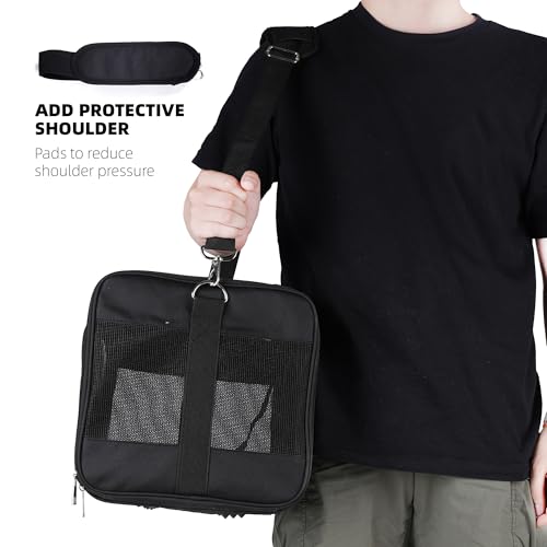ROYPET Cat Carrier,Portable Pet Carrier Bag for Cats and Small Dogs,Foldable Soft-Sided and Scratch-Proof mesh Cat Bag Pet Carriers,Airline Approved Pet Carrier,Pet Travel Carrier Up to 15 Lbs,Black - color: Black