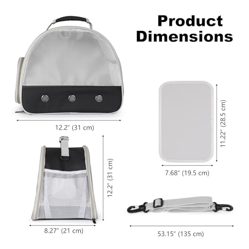 Ventilation Carrier for Bearded Dragon,Guinea Pig Carrier,Guinea Pig Carrier for 2,Reptile Travel Carrier for Lizards Sugar Glider Hedgehog Rat Parrot Birds,Airline Approved Black - color: Black