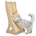 Sisal Cat Scratcher, Cat Scratching Board with Mouse Toy | 24” Wooden Ramp, Vertical and Horizontal Use for Wall and Floor, Easy Assembly, Climb and Scratch Fun, Protects Furniture