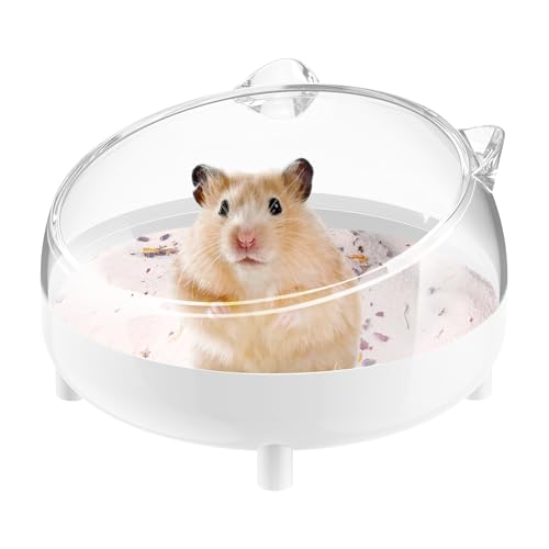 Pawfly Hamster Sand Bath Container, Hamster Sand Bath Box, Hamster Bathtub, Hamster Bathroom, Hamster Toilet, Plastic Dust Bath for Dwarf Hamsters, Syrian Hamster, Mice, Gerbils & Small Animal, White - color: White