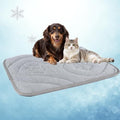 Dog Cooling Mat, Anti-Slip, Thick 3D Orthopedic Summer Pad for Dogs & Cats, Q-MAX > 0.5, Non-Toxic, Machine Washable, Chew-Resistant, Portable for Crate, Bed, Sofa, Car (Cool Grey, Small) - size: Small