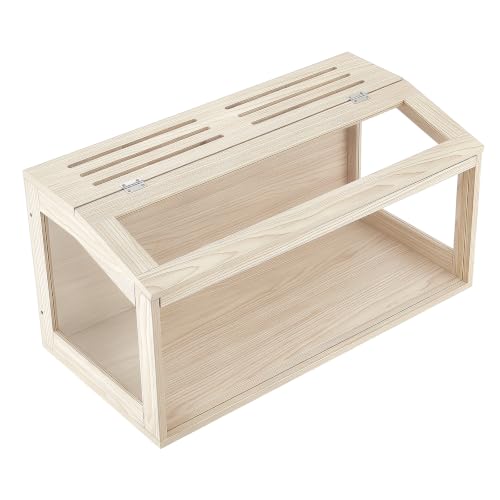 VEVOR Wooden Hamster Cage 31.9"x16.1"x16.1" 270° Viewing Hamster Habitat, Chewproof Acrylic Small Animal Cage with Openable Top, Large Pet Enclosure for Syrian/Dwarf Hamsters, Guinea Pigs & Gerbils - size: 31.9"L x 16.1"W x 16.1"H