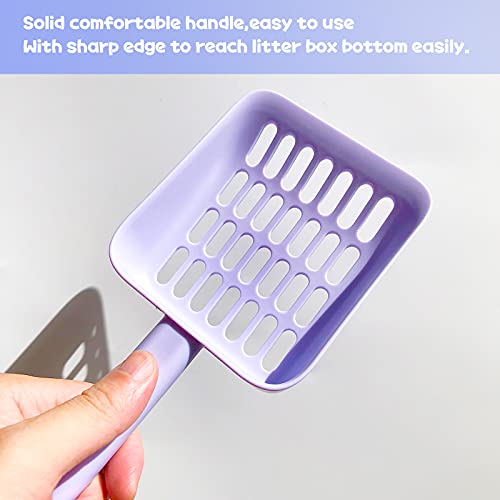 Kitty Litter Scoop, Cat Litter Scooper with Caddy, with Holder to Store cat Pooper Scooper After use, Sturdy ABS Material, Romantic and Cute Purple.… - color: S-Purple