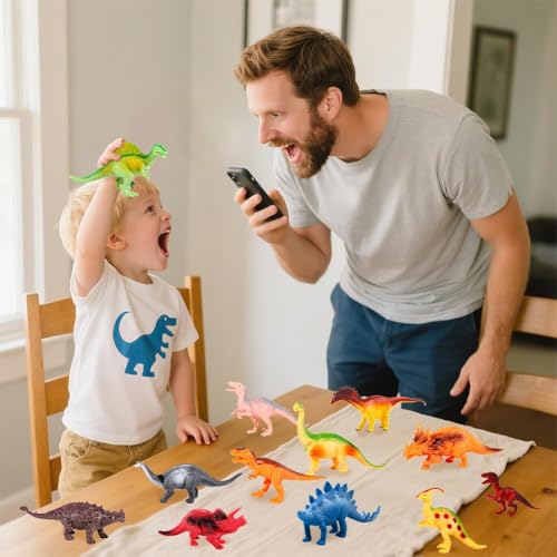 Kimicare Kids Dinosaur Figures Toys, 18 Pcs Plastic Dinosaur Toys for Kids 3-5, STEM Educational Realistic Dinosaurs Figurine Playset for Toddlers, 5 to 7 Inch Dino Toy Birthday Gifts Boys Girls - style: Dinosaur Toys