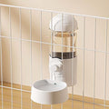 Pet Dog Cat Hanging Automatic Feeders Drinking Bowls, Auto Gravity Rabbits Feeder Water Set, Cage Pet Feeding Bowls Dispenser for Cats Dogs Puppy, Rabbit Hamsters Chinchilla Hedgehog (White-Water) - color: White-water