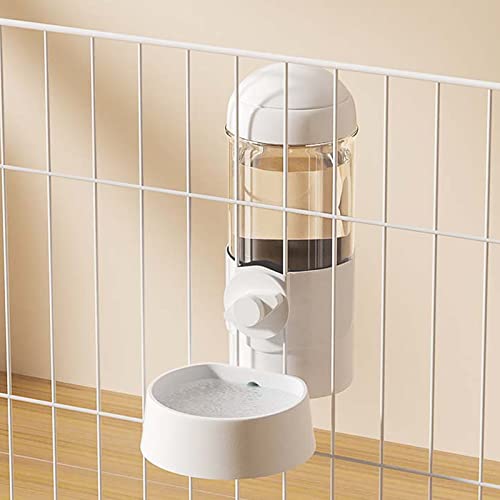 Pet Dog Cat Hanging Automatic Feeders Drinking Bowls, Auto Gravity Rabbits Feeder Water Set, Cage Pet Feeding Bowls Dispenser for Cats Dogs Puppy, Rabbit Hamsters Chinchilla Hedgehog (White-Water) - color: White-water