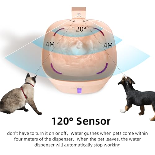 Cat Water Fountain, 2.5L Cat Fountain, Super Silent Pet Water Fountain, Water Dispenser with Smart Pump for Cats, Dogs, Multiple Pets Pink - color: Pink