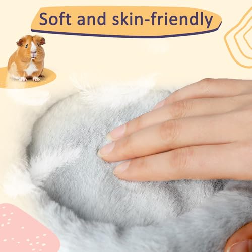 FEBSNOW Guinea Pig Bed, Soft Fleece Hamster Bed for Small Animals | Washable Warm Fleece Material, For Guinea Pigs and Hamsters, Cosy Sleeping and Hiding Spot, Anti-Slip Bottom - color: Grey, size: 7 inches x 7 inches