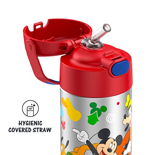 THERMOS Mickey Mouse & Bluey 12 Ounce Kids Insulated Water Bottles with Straw