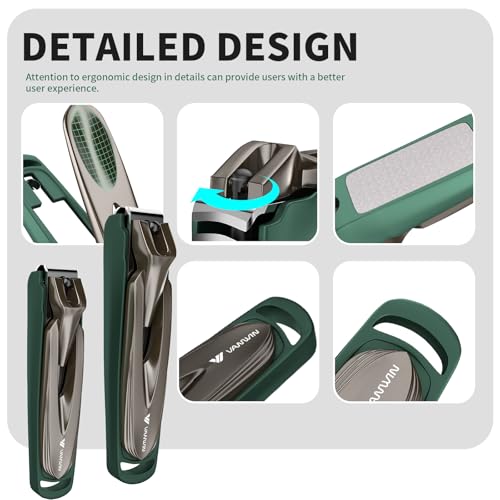 Nail Clippers for Men with Catcher, 2-Pack Large & Small Anti-Splash Nail Clippers for Fingernails & Toenails, Sharp Stainless Steel Heavy-Duty Self-Collecting Nail Cutter for Men Women - style: Big & Small