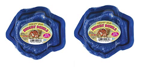 Zoo Med 2 Pack of Hermit Crab Bright Bowls, Neon Blue - color: Blue - 2 Pack
