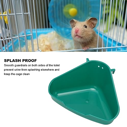 CHICIRIS Rabbit Litter Box, Fanshaped Prevent Small Animal Corner Litter Box Easy to Clean Odorless Easy to Fix Deep Green for Chinchilla (S)