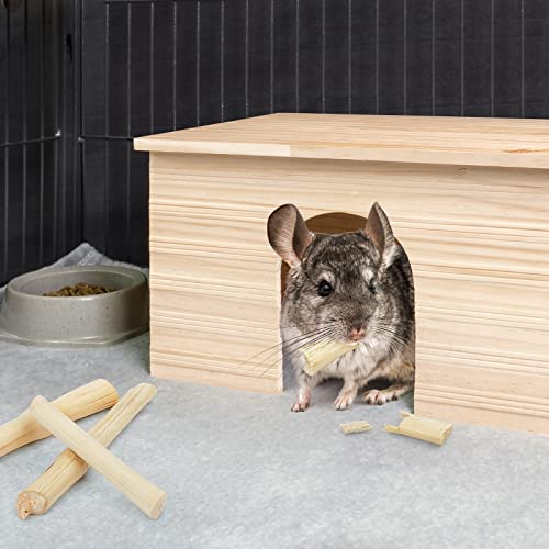 Niteangel Sweet Bamboo Chew Toys: Natural Herbal Flavor & No Additives | Helps Alleviate Teeth Grinding & Reduces Boredom - Fun Safe Snack Treats for Chinchilla Guinea Pig Rabbit and Other Small Pet