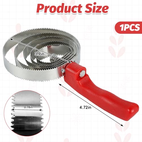 kathson 5 Rings Curry Comb Horse Brush Scraper Reversible Stainless Steel Livestock Shedding Comb with Soft Touch Grip for Dog Horse Grooming Supplies (Red)