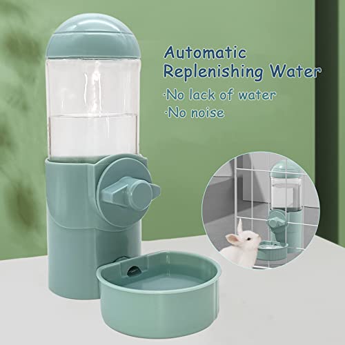 Tfwadmx Rabbit Watter Bottle 17oz Hanging Guinea Pig Automatic Water Dispenser No Drip Small Animal Cage Water Feeder Bowl for Bunny Chinchilla Hedgehog Ferret 2PCS (Grey) - color: Blue Watere 2pcs