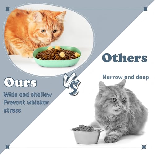 Tioncy 24 Pcs Fatigue Relief Cat Bowl 5.7 Inch Shallow Cat Food Dish Wide and Small Pet Wet Feeding Bowl for Kitten Short Legged Kitten Ferrets Feral Small Animals(Blue, Green, Pink, Beige,Classic) - color: Blue, Green, Pink, Beige, style: Classic