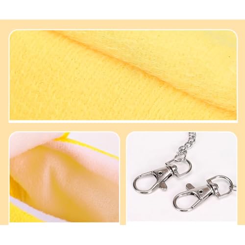 Hamster Hammock Soft Bed Small Pet House Animals Hamster Hanging House Cage Nest for Guinea Pig Rat Chinchilla Sleep and Play (Yellow Bandana)