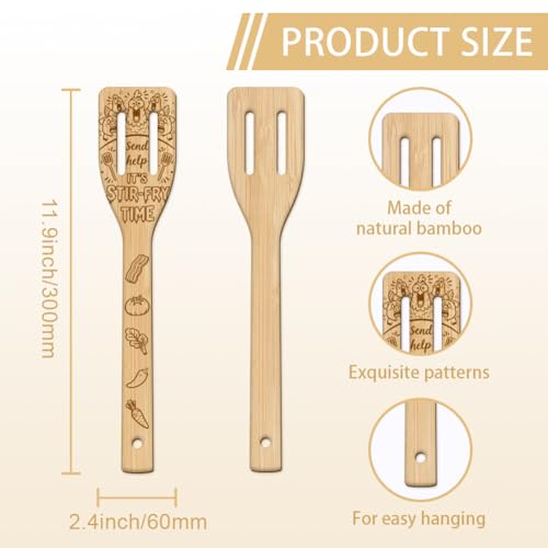 GLOBLELAND 6 Pcs Frightened Farm Animals Wooden Spoons Utensil Set Funny Pig Chicken Bamboo Carving Kitchen Cooking Utensils Wooden Engraved Cooking Spatula Sets for Kitchen Fun House Warming Gift - color: Farm Animals