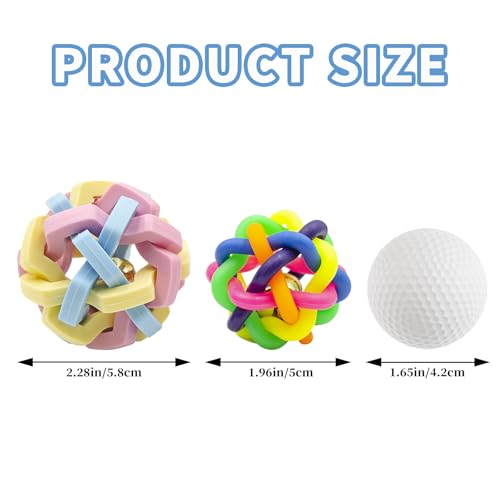 Ferret Toys 6-Pack with Bells – Colorful Interlocking Ball Set for Ferrets, Rabbits & Small Pets | Chew-Proof Rubber & Plastic Balls for Interactive Play, Ferret Enrichment Chew Toys