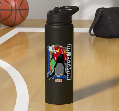 Sonic the Hedgehog - In the Zone - Dr. Eggman Stainless Steel Insulated Water Bottle - color: Black