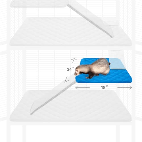 Paw Inspired Fitted Fleece Shelf Liner for Critter Nation Cage, Blue | Cover for Ferret Nation/Critter Nation Cage Shelves, For Ferrets, Rats, Chinchillas, Hedgehogs, Small Animals, Pets - color: Blue, size: Shelf Liner