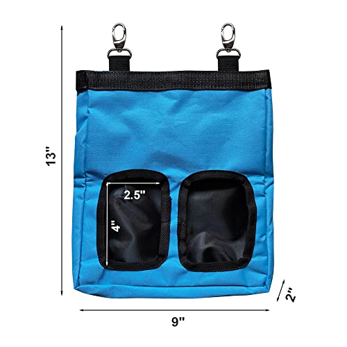 RIOUSSI Guinea Pig Hay Feeder, Hanging Rabbit Hay Feeder Bag. Blue | Upgraded Double Layer Fabric | Bite Resistant | Cleaner Hay & Less Mess | Small Animal Hay Holder for Bunnies & Chinchillas - color: Blue