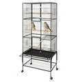69 Inch Tall Parrot Cages for Large Birds, Three-Level Rolling Parakeet Cage with Storage Shelf Perches Feed Bowls, Bird Flight Cage, Large Bird Cages for Parrots Macaws Conures Cockatiels Parakeets