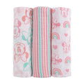 NoJo Disney 3 Piece Muslin Swaddle Set Minnie Mouse Blankets 44x44 Inches, Soft 100% Cotton Muslin Wonderful Baby Gift - color: Minnie Mouse Pink, Aqua, and White
