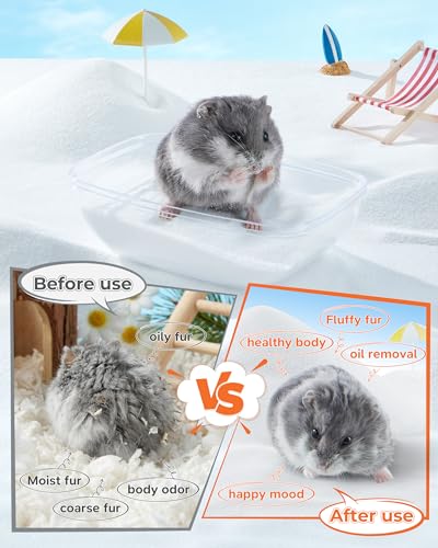 18oz Hamster Sand, Low-Dust Potty Litter | 100% natural white sand for hamster bath. Low-dust potty litter for gerbils, Syrian mice & other small animals. - color: White, size: 1.1LB