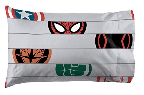 Jay Franco Kids Sheet Set with Fitted, Flat Sheets & Pillow Cover - Ultra-Soft Bedding with Pillowcase for Room Decor, Gray - Avengers, 3 Piece Twin - color: Gray - Avengers, size: 3 Piece Twin