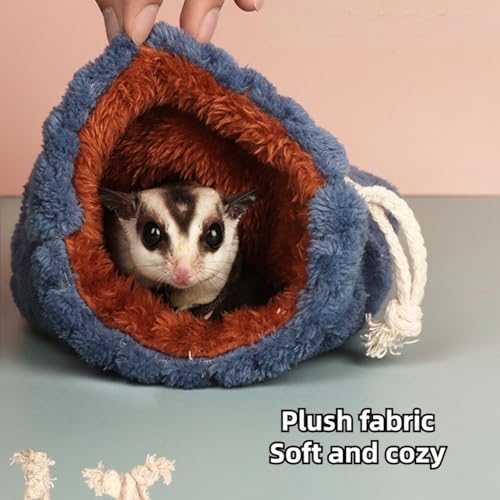Sugar Glider Bonding Pouch - Soft Sleeping Pouch with Breathable Vent & Drawstring Portable Travel Bag Small Animal Carrier for Sugar Glider Squirrel Hamster Rats Hedgehog Bird Parrot (Grey) - color: Grey