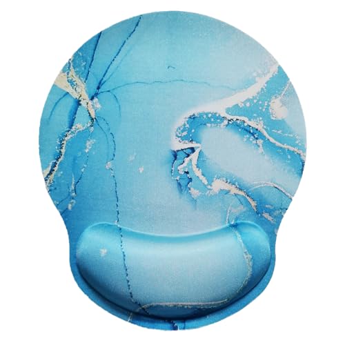 Mouse Pad with Wrist Support, Ergonomic Mouse Pad with Memory Foam Wrist Rest Cushion, Non-Slip Rubber Base Gaming Mice Pad for Home Office Computer Laptop, Green Marble - color: Green marble