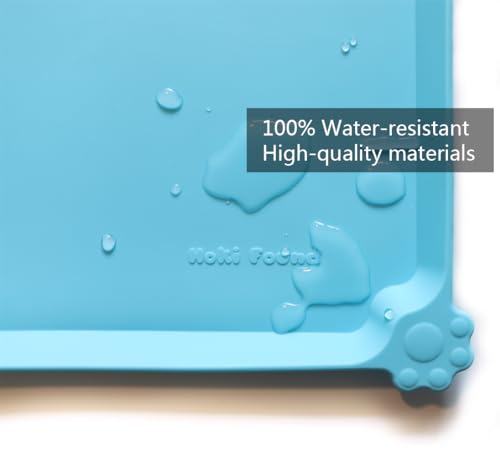 Hoki Found L Silicone Pet Food Mats - Non Slip Dog Cat Bowl Placemats - Waterproof Dog Cat Food Mats for Carpet - Arctic - color: Arctic, size: 22" x 14"