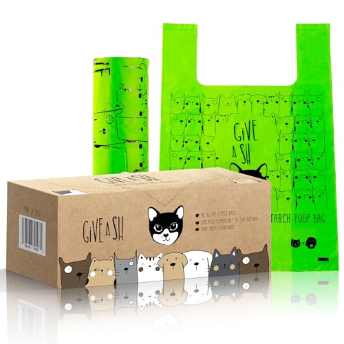 Certified Home Compostable Cat Litter Bags for Poop, XL 90 Count | NF T51-800, ASTM D6400 and EN 13432 certified, cornstarch based, for scooping and litter tray cleanup, 10% to charity - size: 1 Count (Pack of 90)