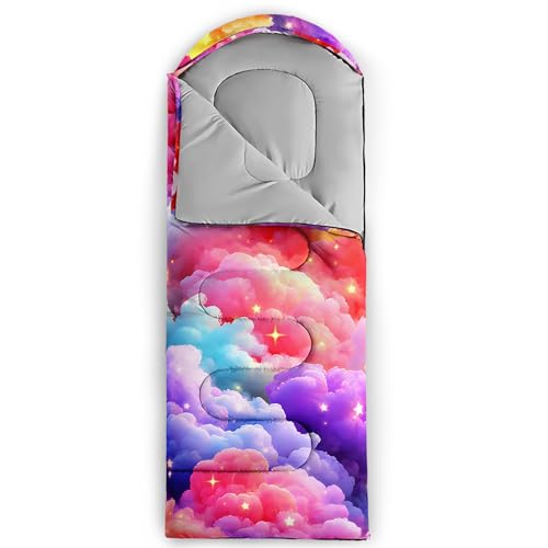 QOOMO Camping Sleeping Bags,3 Season Warm & Cool Weather,Lightweight,Waterproof Sleeping Bags for Adults & Kids,Traveling,and Outdoors,Camping Gear Equipment - color: Clouds 26