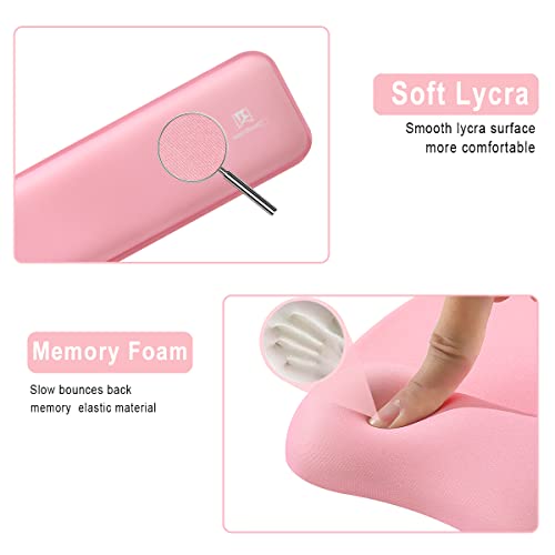 Memory Foam Set Wrist Rest Pad & Mouse Wrist Rest Support,Ergonomic Design for Office,Home,Laptop,Desktop Computer,Gaming Keyboard - Pink - color: Pink