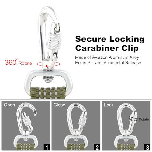 Plutus Pet Heavy Duty Dog Leash with Lockable Aluminum Carabiner, 4 FT Long | Double-Sided Reflective Nylon, Padded Handle, Heavy Duty, for Puppy Small Medium and Large Dogs (Ranger Green, 1" x 4') - color: Ranger Green, size: 1" x 4'