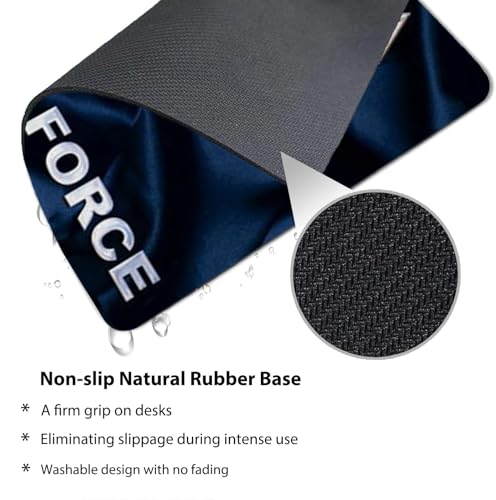 US Air Force Patriotic Military Mouse Pad, Navy Blue Satin Art Desk Mat | American Armed Forces,9.5"x 7.9", Cute Smooth & Anti-Slip Mousepad, USAF Veteran Gift - color: Navy Blue