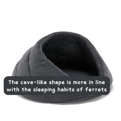 Ferret Bed Cave and Hideouts Comfortable，Ferret Hideaway Bed Accessories for Cage Ferret Beds and Hideouts Safe & Cozy for All Ages Ferrets(Grey) (Grey) - color: Grey