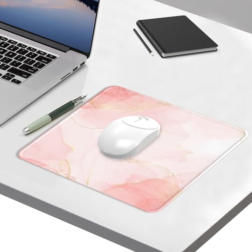 Mouse Pad with Stitched Edge, Multiple Patterns Computer Mouse Pads with Non-Slip Rubber Base, Washable Cloth Mousepad, for Gaming, Laptop, PC (Blush Gold) - color: 30Blush Gold