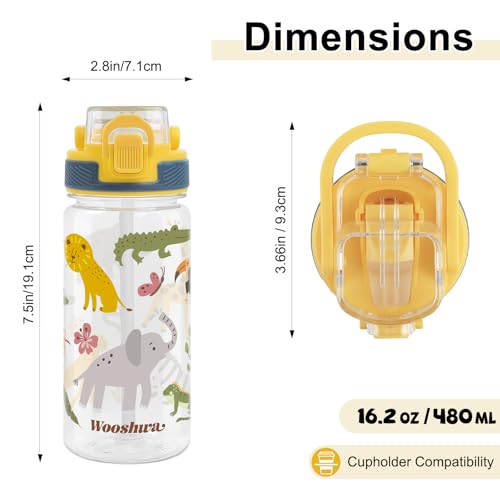 Kids Water Bottle for School, 16 Oz Plastic Water Bottle, 1 Pack | Silicone Spout, Pop-Up Cover, BPA Free & Dishwasher Safe, Woodland Animals - color: Woodland Animals, size: 16.2 Ounces