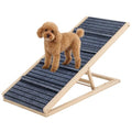 Adjustable Wooden Dog Ramp for Small & Medium Dogs, 39.4" Long x 15.8" Wide Portable Pet Ramp for Bed, Couch, Sofa & Car, Anti-Slip Carpet, Lightweight Foldable Indoor Outdoor Travel Dog Ramp - size: 39.4" L x 15.8" W