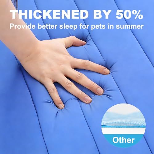Dog Cooling Mat, Soft Fabric Cooling Mat for Dogs, Foldable Crate Pet Bed & Non-Slip, (Q-Max > 0.45) Long-Lasting Cool & Keep Your Pet Cool (Large - 35.4x23.6 Inch) - size: Large - 35.4 x 23.6 Inch