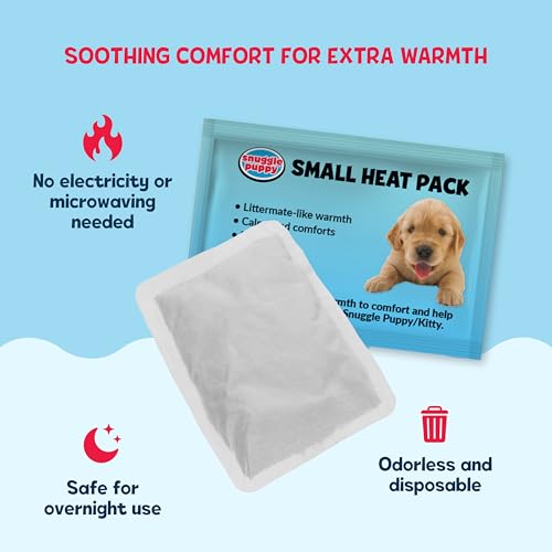 Snuggle Puppy Replacement Heat Packs for Junior (7 Count) - Disposable Pet Comfort Warmers for Puppy Anxiety Relief - Odorless, Non-Toxic, All Natural - Fits Smaller Junior Size - size: 7-Pack