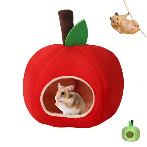 Hamster Hammock Warm Bed,Small Pet House Animals Cage Accessories,Rat Hideout,for Mini Small Animal Mice,Sugar Glider,Chinchilla,Dwraf Hamster(Red) - color: Red