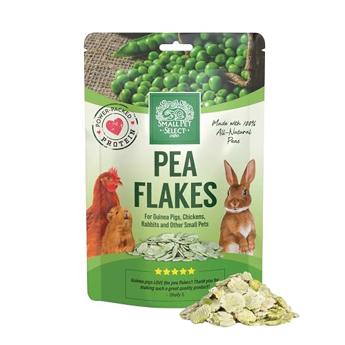 Small Pet Select Pea Flakes Treats for Rabbits & Guinea Pigs, 8 oz | Natural Wholesome Snack, High Fiber, For Bunnies, Hamsters, Chickens, Chinchillas & Small Pets - size: 8 Ounce (Pack of 1)