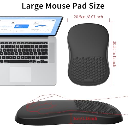 Ergonomic Mouse Pad with Wrist Rest Support, Mousepad with Comfortable Memory Foam Wrist Rest and Non-Slip PU Base for Pain Relief, Computer, Laptop, Office, Home - color: 05Dark Black