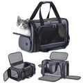 Cat Carrier Pet Travel Carrier by Airplane Approved Under seat, TSA Airline Approved Soft-Sided Dogs Carrier Bag for cat,Dogs,17.5 x 8.5 x 11 inches,Grey - color: GREY