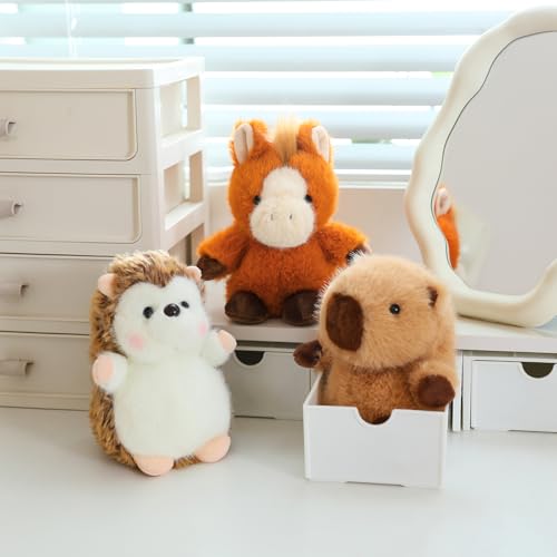 PEACH CAT Capybara Plush Cute Capibara Stuffed Animal Small Plushies Toys Gifts for Kids Brown (Squeaky) - style: Capybara